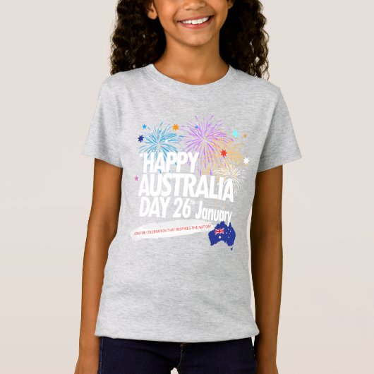 Ik hou van AUSTRALIË Happy Australia Day 26 januar T-shirt (Voorkant)