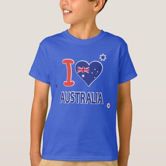 Ik hou van AUSTRALIË Happy Australia Day 26 januar T-shirt (Voorkant)