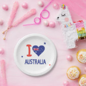 Ik hou van AUSTRALIË Happy Australia Day Papieren Bordje (Feest)