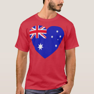 Ik hou van Australië hartvormige Australische vlag T-shirt