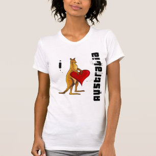 Ik hou van Australië - Kangaroo hartontwerp T-shirt