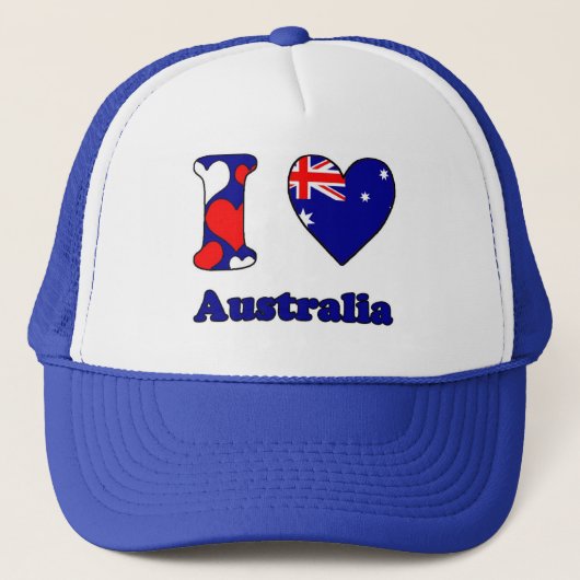 Ik hou van Australië Trucker Pet (Voorkant)