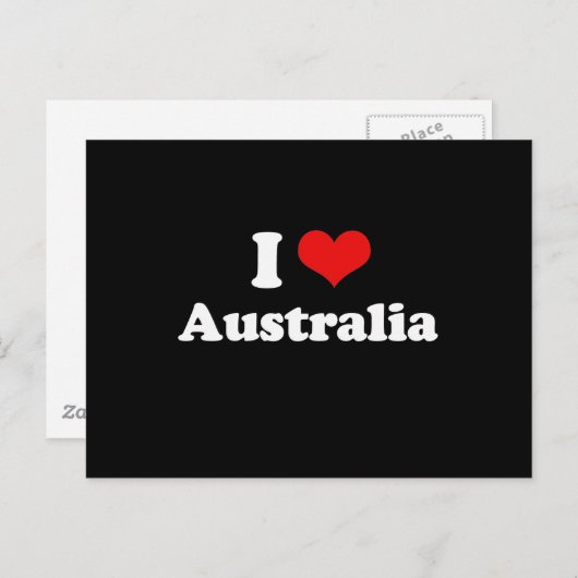 Ik hou van Australië Tshirt Briefkaart (Voorkant / Achterkant)