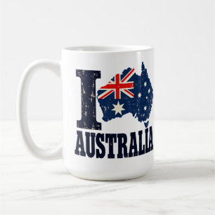 Ik hou van Australië Vlag Landkaart Land trots Koffiemok