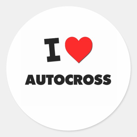 Ik hou van Autocross Ronde Sticker (Voorkant)