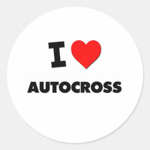 Ik hou van Autocross Ronde Sticker