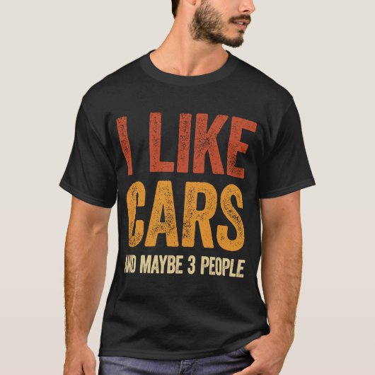 Ik hou van auto's en misschien 3 Mannen. T-shirt (Voorkant)