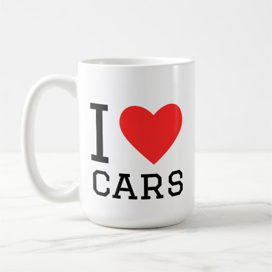 Ik hou van auto's koffiemok (Links)