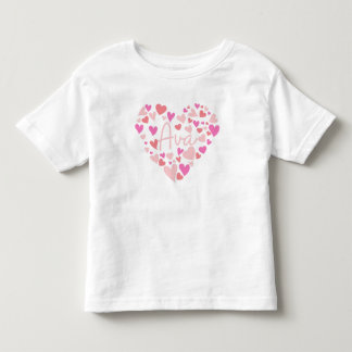 Ik hou van Ava-harten in roze Kinder Shirts