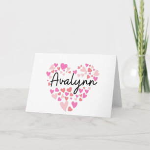 Ik hou van Avalynn - hart voor Avalynn Notitiekaartje