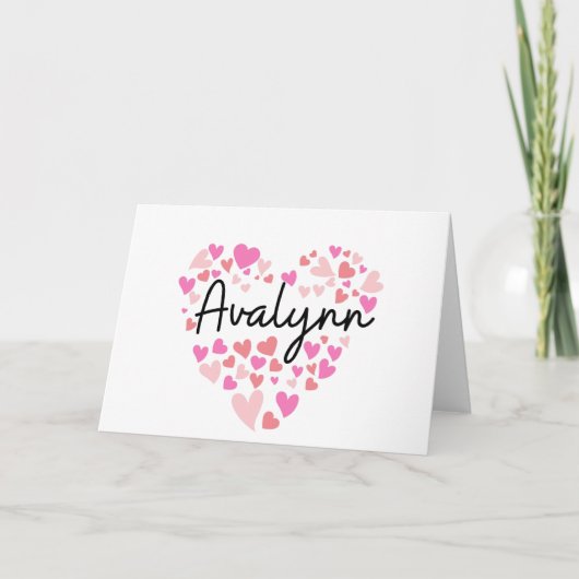 Ik hou van Avalynn - hart voor Avalynn Notitiekaartje (Voorkant)