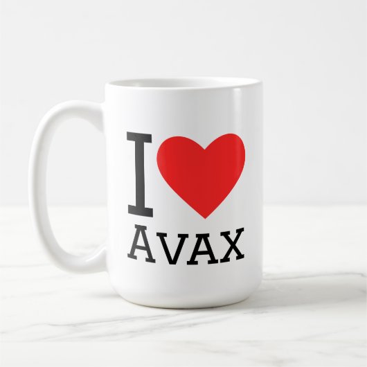 Ik hou van avax koffiemok (Links)