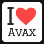 Ik hou van avax vierkante sticker<br><div class="desc">Ik hou van avax voor crypto-liefhebbers</div>