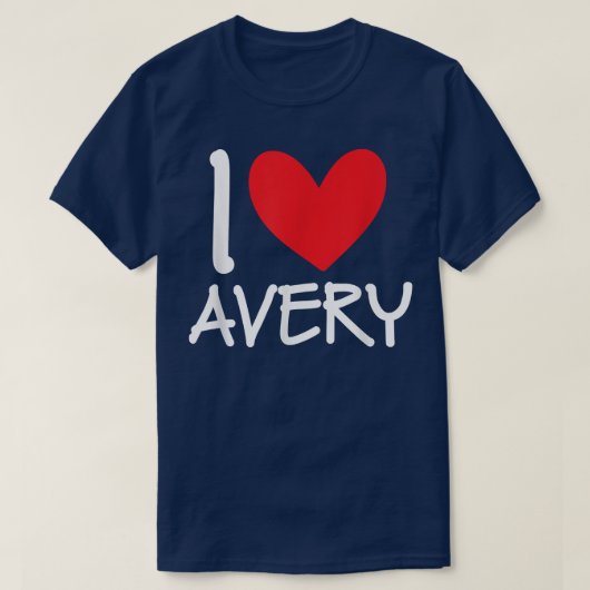 Ik hou van Avery Name Persoonlijke Mannen Guy BFF  T-shirt (Design voorkant)