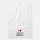 Ik HOU VAN Avion Keukenhanddoek (Verticaal)