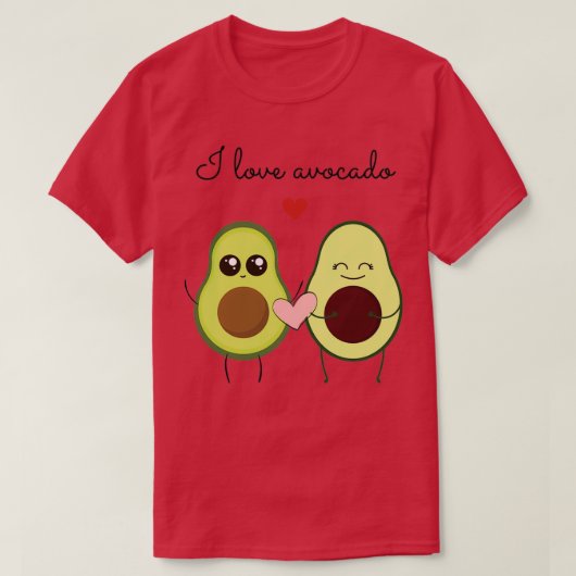 Ik hou van avocado avocado-paar t-shirt (Design voorkant)