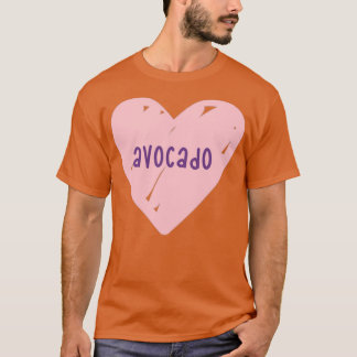 ik hou van avocado pastel roze hart t-shirt