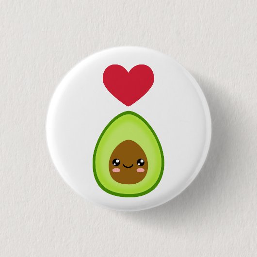 Ik hou van Avocado Ronde Button 3,2 Cm (Voorkant)