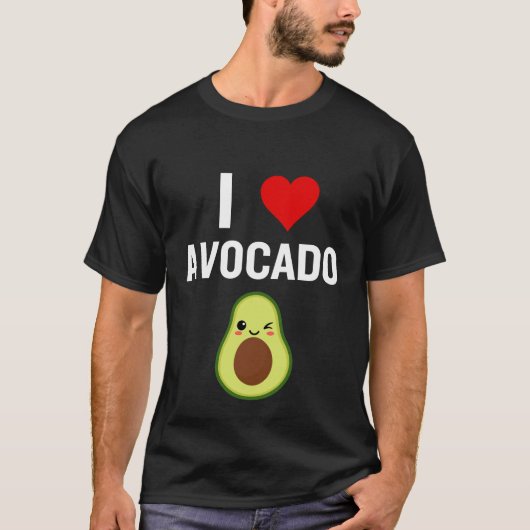 Ik hou van Avocado T-shirt Funny Avocado Liefhebbe (Voorkant)