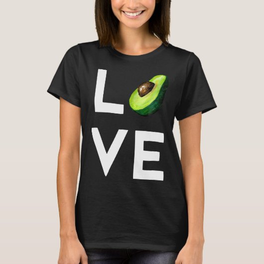 Ik hou van avocado vegan t-shirt (Voorkant)