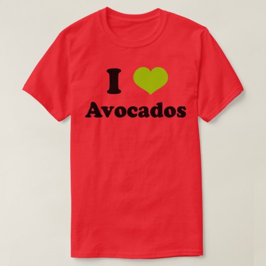 Ik hou van Avocados 1 T-shirt (Design voorkant)