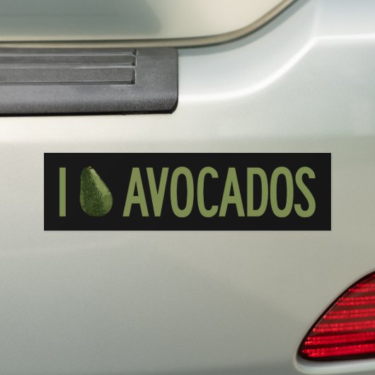 Ik hou van Avocados Bumpersticker (Op auto)