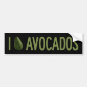 Ik hou van Avocados Bumpersticker (Voorkant)