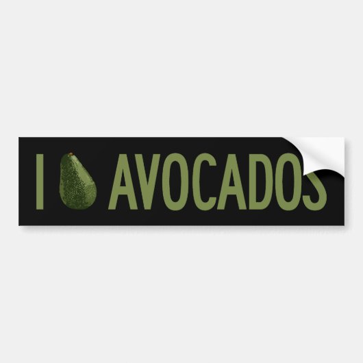 Ik hou van Avocados Bumpersticker (Voorkant)