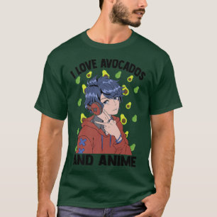 Ik hou van Avocados en AnimeCute Kawaiiotaku Guy T-shirt