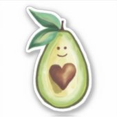 Ik hou van avocado's Schattige avocado hart karakt Sticker (Voorkant)