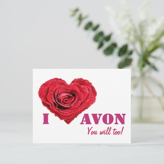 Ik hou van AVON Post Card Briefkaart (Staand voorkant)