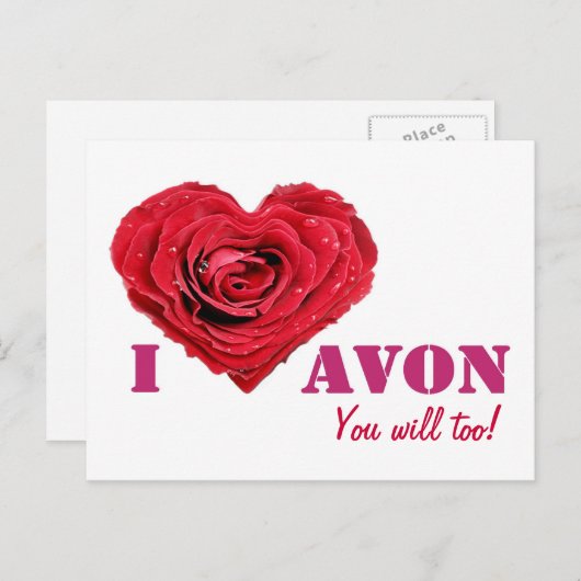 Ik hou van AVON Post Card Briefkaart (Voorkant / Achterkant)