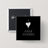 "Ik hou van Axle Anders" Pin Vierkante Button 5,1 Cm (Voorkant /achterkant)