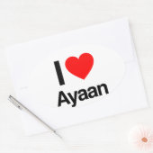 ik hou van ayaan ovale sticker (Envelop)