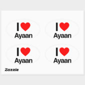 ik hou van ayaan ovale sticker (Vel)