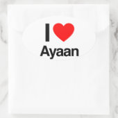 ik hou van ayaan ovale sticker (Tas)
