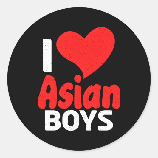 Ik hou van Aziaten Ronde Sticker (Voorkant)