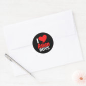 Ik hou van Aziaten Ronde Sticker (Envelop)