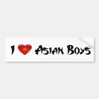 Ik hou van Aziatische jongens Bumpersticker