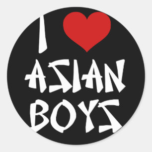 Ik hou van Aziatische jongens Ronde Sticker