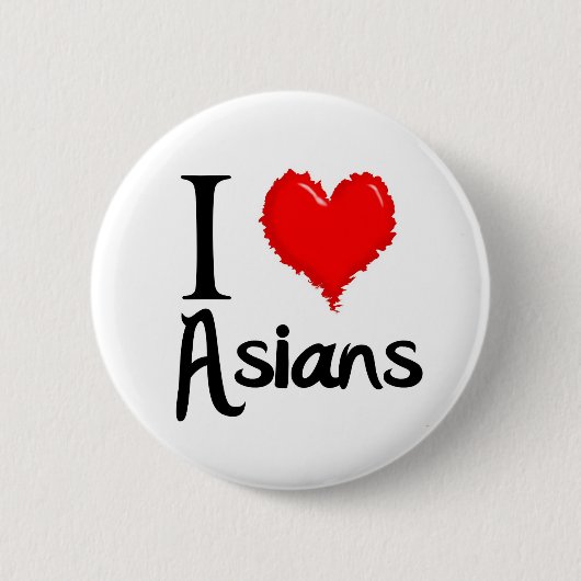 ik hou van aziërs ronde button 5,7 cm (Voorkant)