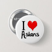 ik hou van aziërs ronde button 5,7 cm (Voorkant /achterkant)