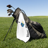 Ik hou van (Azorenvlag Hart) Persoonlijk Golfhanddoek (Groen)