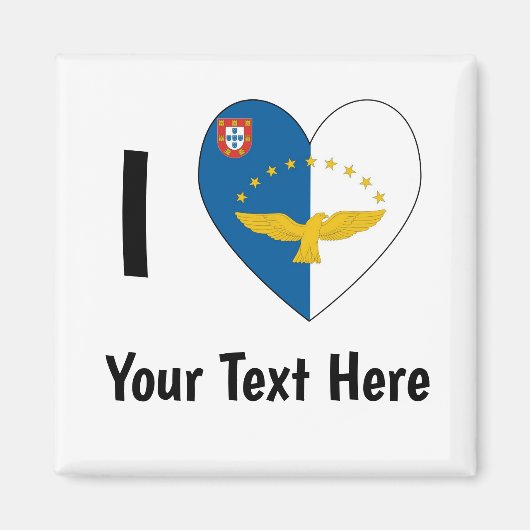 Ik hou van (Azorenvlag Hart) Persoonlijk Magneet (Voorkant)