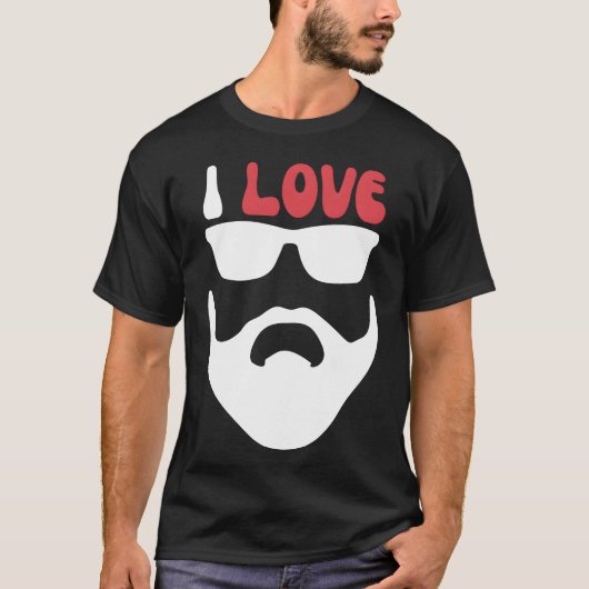 Ik hou van baard meisje t-shirt (Voorkant)