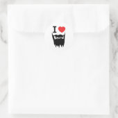 Ik hou van baard ronde sticker (Tas)