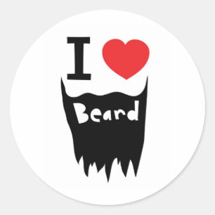 Ik hou van baard ronde sticker