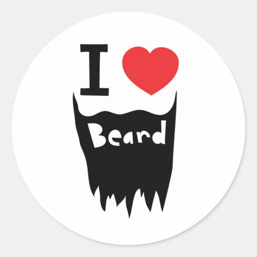 Ik hou van baard ronde sticker (Voorkant)