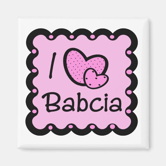 Ik hou van Babcia schattig T-shirt Magneet (Voorkant)