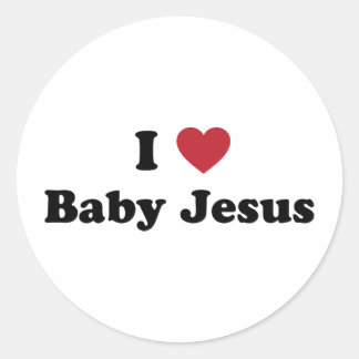 Ik hou van baby jesus ronde sticker